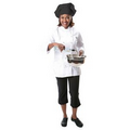 C35 Ladies Fitted Capri Chef Pants/ Black Stretch Knit (Medium)